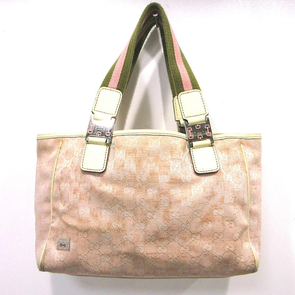 Gucci Pink Bag Canvas GG Sherry Tote Pink